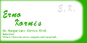 erno kornis business card